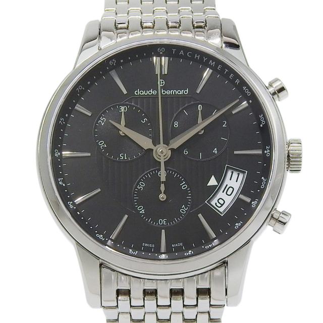 claude bernard クロードベルナール 010023M SS シルバー クオーツ クロノグラフ ブラック文字盤