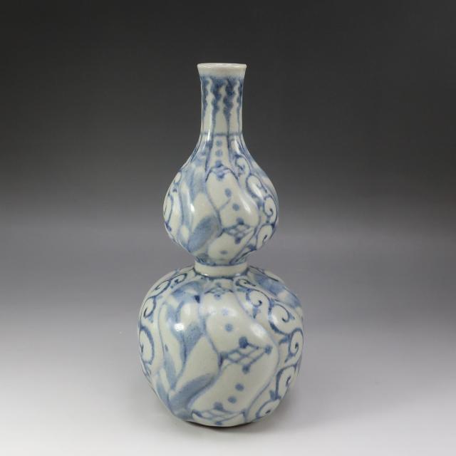 kyoyaki 京焼 手塚充 造 瓢形花生 陶磁器 骨董品 _ 【中古】_4