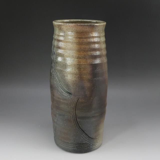 井村?生 造 伊賀花入 陶磁器 骨董品 _ 【中古】_1