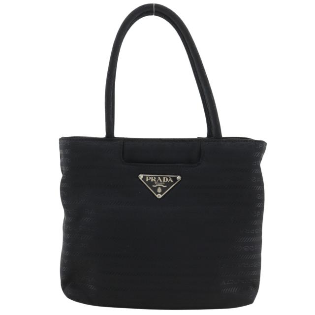 PRADA プラダ ロゴ ナイロン 黒 ハンドバッグ レディース 【中古】