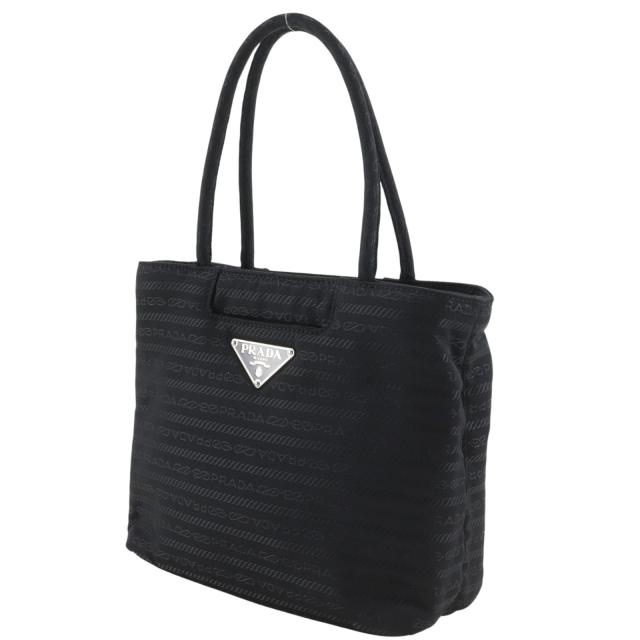 PRADA プラダ ロゴ ナイロン 黒 ハンドバッグ レディース 【中古】_1
