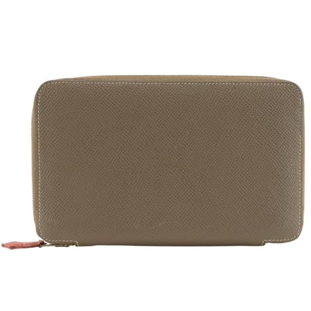 HERMES エルメス シルキーデイリーGM ヴォーエプソン エトゥープ グレー/ピンク