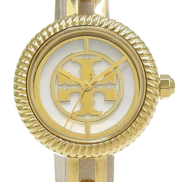 Tory Burch トリーバーチ TBW4029 金メッキ クオーツ アナログ表示 ホワイトシェル文字盤