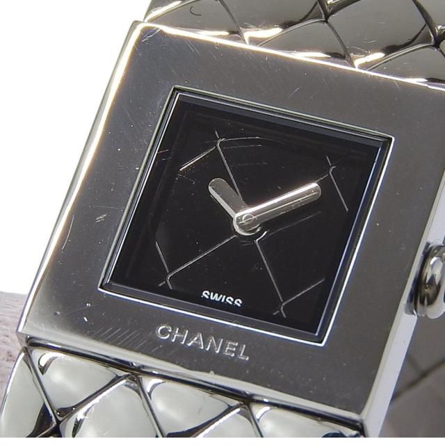 CHANEL シャネル マトラッセ H0009 SS クオーツ アナログ表示 黒文字盤 腕時計 レディース_7