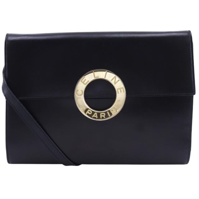 CELINE セリーヌ 2WAYクラッチ ヴィンテージ カーフ 黒 ショルダーバッグ レディース