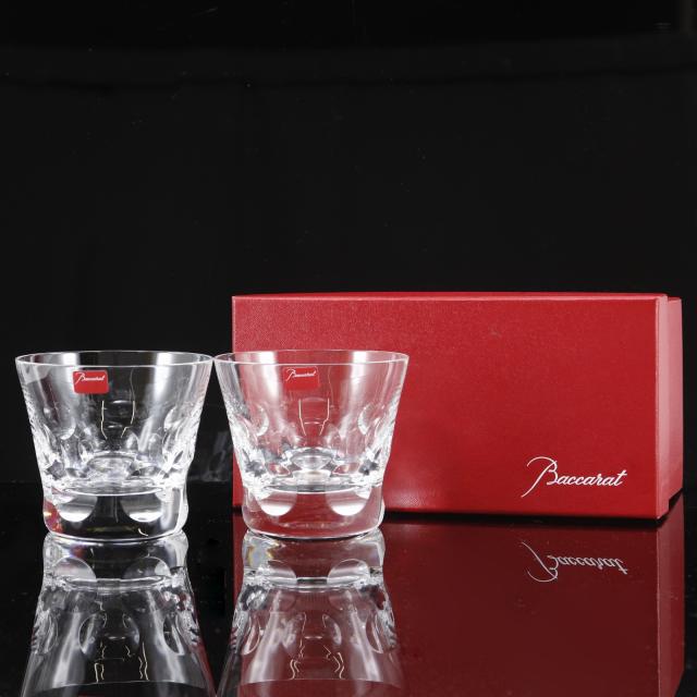 Baccarat バカラ ベルーガ ペア ロックグラス クリスタル 食器 _ 