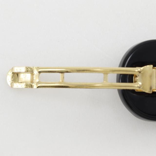 PRADA プラダ ロゴ ビジュー 1IF043 プラスチック NERO 黒 バレッタ レディース 【中古】_4