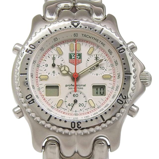 TAG HEUER タグホイヤー セル CG1111-0 SS クオーツ クロノグラフ 白文字盤 腕時計 メンズ