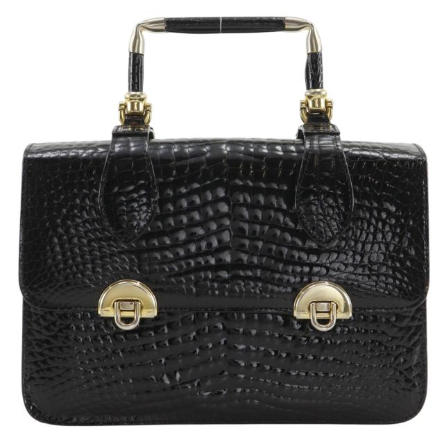 jollibors ジョリボース クロコダイル 黒 ハンドバッグ ユニセックス 【中古】