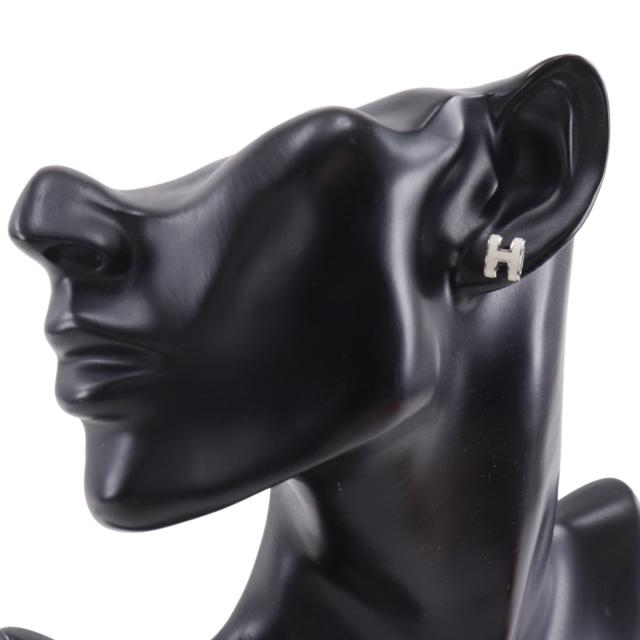 HERMES エルメス ポップアッシュ ミニ 金属製 白 ピアス 3.4g レディース 【中古】_1