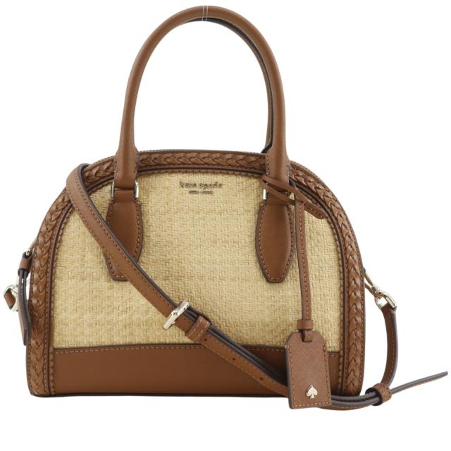 Kate Spade ケイトスペード レイリー 2WAYショルダー ストロー 茶 ハンドバッグ レディース