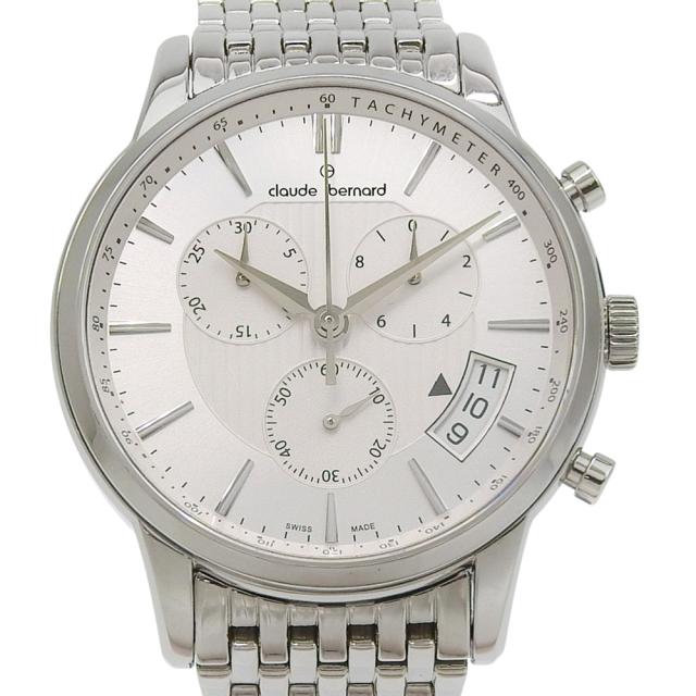 claude bernard クロードベルナール 01003M SS シルバー クオーツ クロノグラフ シルバー文字盤