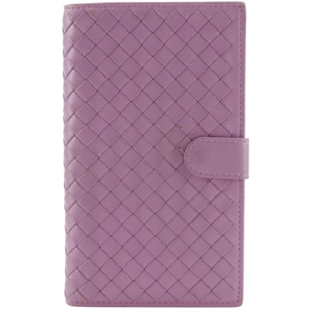 BOTTEGAVENETA ボッテガヴェネタ イントレチャート カーフ ピンク 長財布 レディース