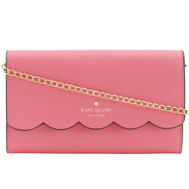 Kate Spade ケイトスペード ジェマ レザー ピンク チェーンウォレット レディース