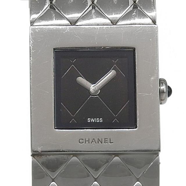 CHANEL シャネル マトラッセ H0009 SS クオーツ アナログ表示 黒文字盤 腕時計 レディース