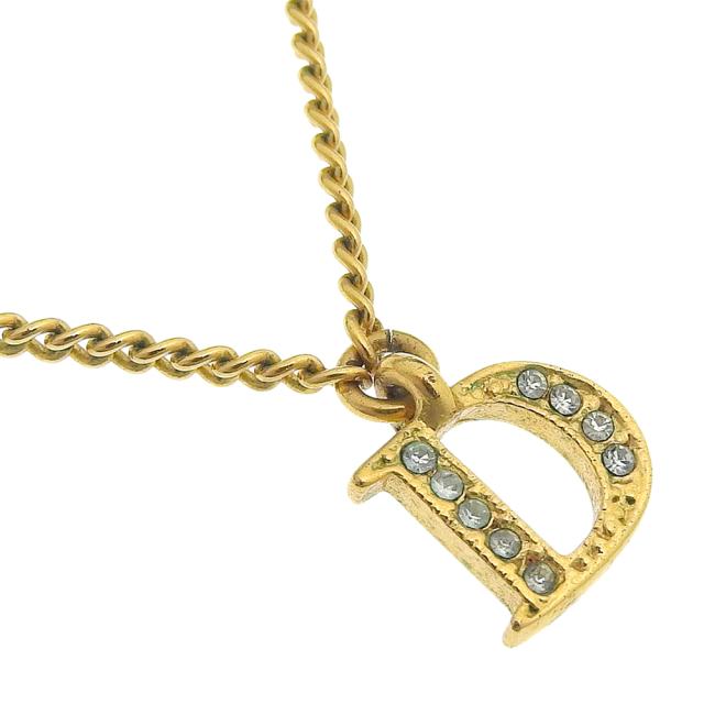 Dior クリスチャンディオール ロゴ 金メッキ ネックレス 8.1g レディース 【中古】