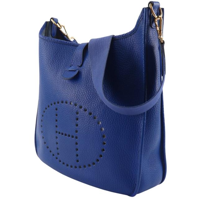HERMES エルメス エヴリン1 GM エブリン アルデンヌ 青/ゴールド金具 ショルダーバッグ_1