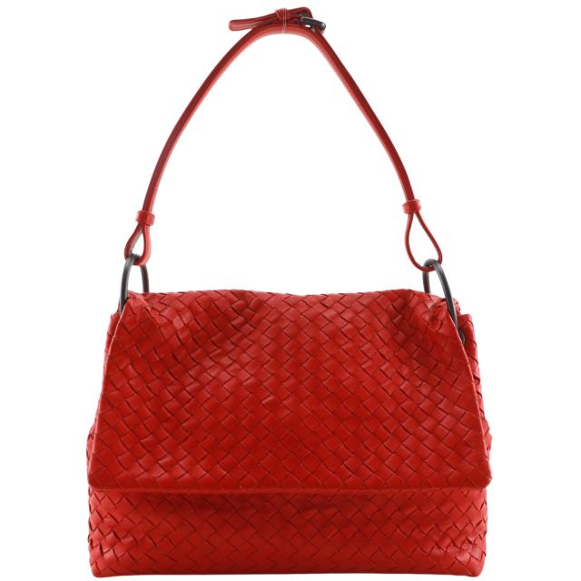 BOTTEGAVENETA ボッテガヴェネタ イントレチャート カーフ 赤 ショルダーバッグ