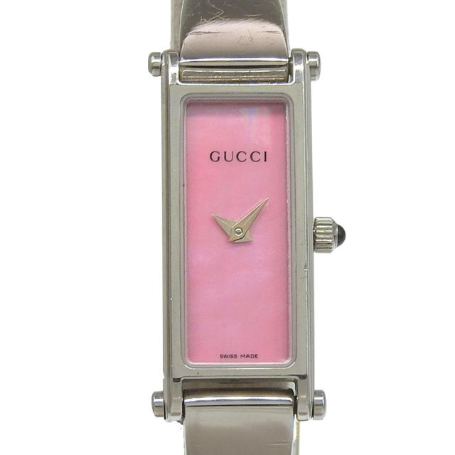 GUCCI グッチ 1500L SS クオーツ アナログ表示 ピンクシェル文字盤 腕時計 レディース