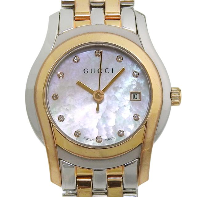 GUCCI グッチ Gクラス 5500L/YA05525 SS クオーツ アナログ表示 ホワイトシェル文字盤 腕時計