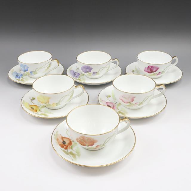 OKURA 大倉陶園 100周年記念 特注品 誂え品 カップ＆ソーサー 6客 カップ＆ソーサー 6客 陶磁器