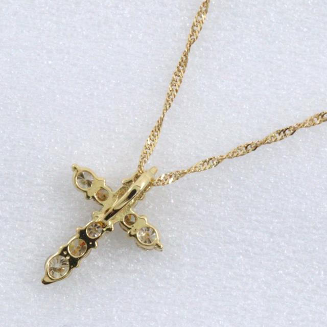 ヴァンドーム　K18 ダイヤモンド 0.10ct ネックレス クロス K18イエローゴールド ネックレス 1.3g レディース 【中古】の