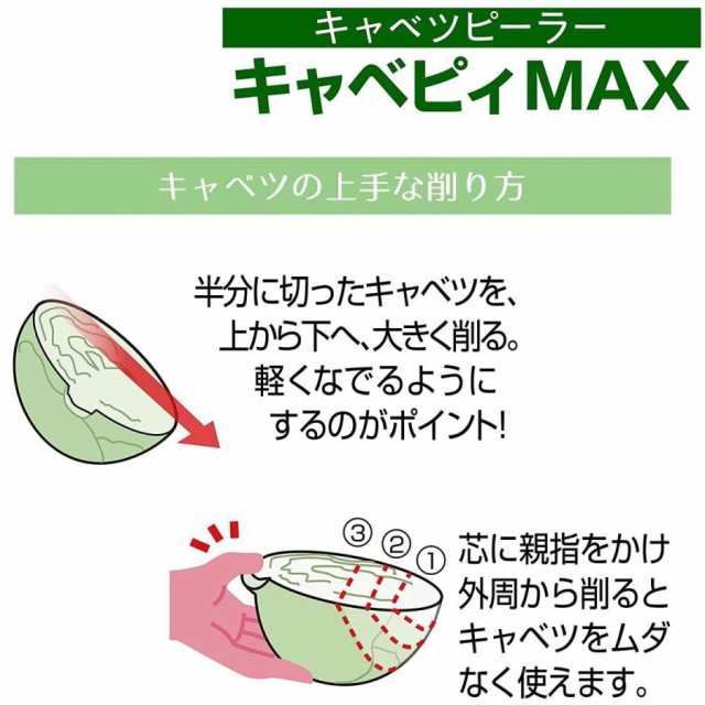 キャベピィ MAX ＋ サラダおろし (ののじ正規品) 皮むき器 千切り にんじん細切り ハンディタイプ ダークグリーン グリーン CBP-04G  LDS-の通販はau PAY マーケット WorldNEXT au PAY マーケット－通販サイト