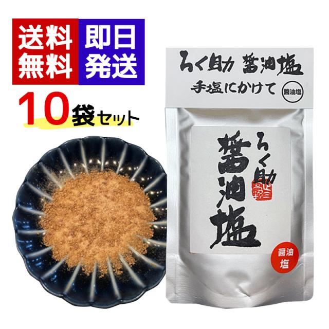 ろく助 塩 醤油味 100g 10袋仕かける 全能調味料 醤油塩 おにぎり 上げ米の召し連れる 天ぷら 焼肉 一般受け 調味料