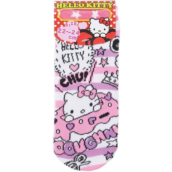 ハローキティ ドーナツ ボーダー サンリオ 靴下 レディースソックス キャラクター グッズ 大人用 22 24cm Hellokitty おしゃれ かわいいの通販はau Pay マーケット マルニトイヤ Au Pay マーケット店