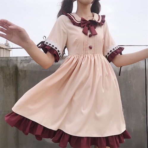 二枚送料無料 半袖ワンピース ゴスロリ Lolita 春夏秋ドレス ロリータファッション フリル 膝丈 萌え萌え系 ワンピース イベント オフ会 の通販はau Pay マーケット ル ココン