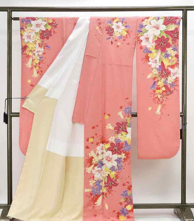 振袖 新品仕立済 正絹 百合桜模様 振袖 新品 仕立て上がり 着物の通販 