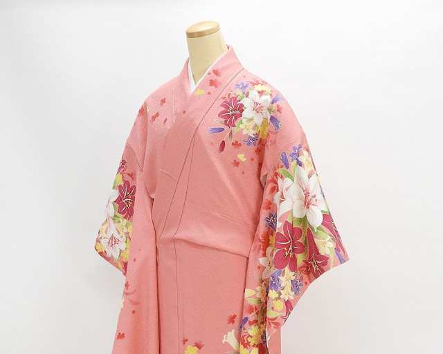 振袖 新品仕立済 正絹 百合桜模様 振袖 新品 仕立て上がり 着物の通販
