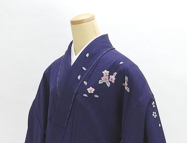 単衣 訪問着 新品仕立済 正絹 単衣 絞り桜桔梗模様 訪問着 新品 仕立て上がり 着物_3