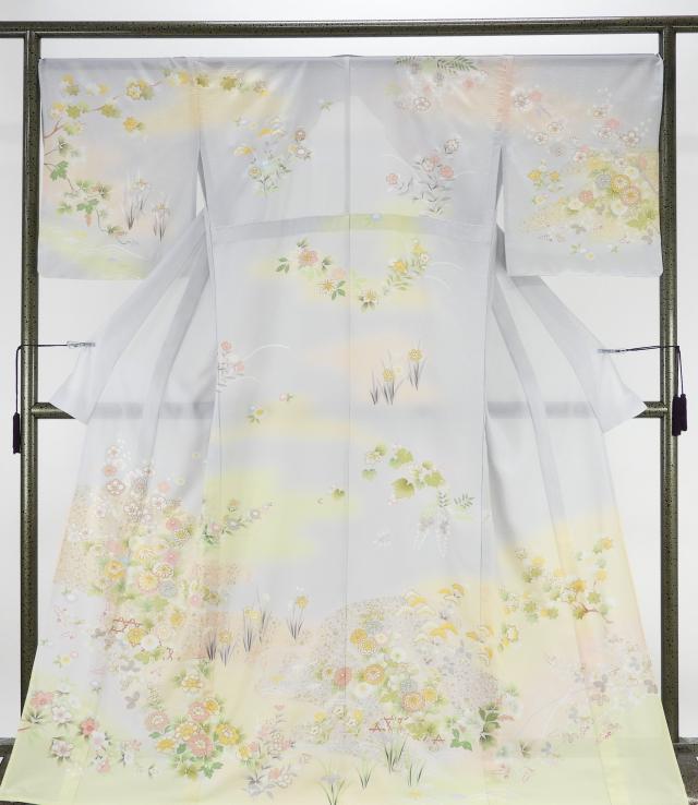 平和屋着物○結城紬 薄柿色 正絹 逸品 DAAR4430tw