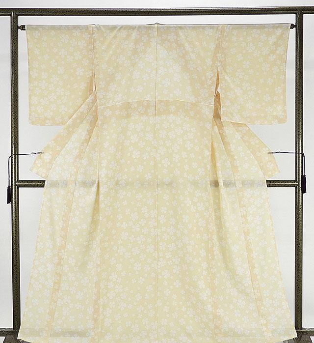 夏物  小紋 新品仕立済 正絹 夏物 四つ葉模様 絽小紋 新品  仕立て上がり  着物