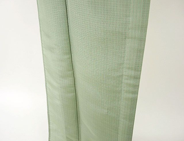 夏物  紬 新品仕立済 正絹 夏物 蕪重織物謹製 夏衣しおん 格子模様 紗紬 新品  仕立て上がり  着物_3