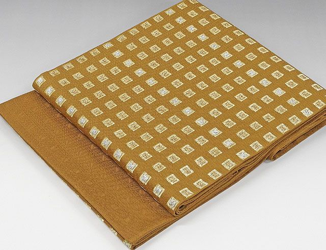 袋帯 新品仕立済 正絹 西陣 ヤマキ織物謹製 格子模様 袋帯 新品 仕立て上がり_1