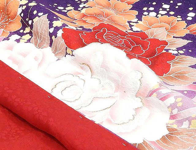 振袖 新品仕立済 正絹 薔薇牡丹桜模様 振袖 新品 仕立て上がり 着物_5