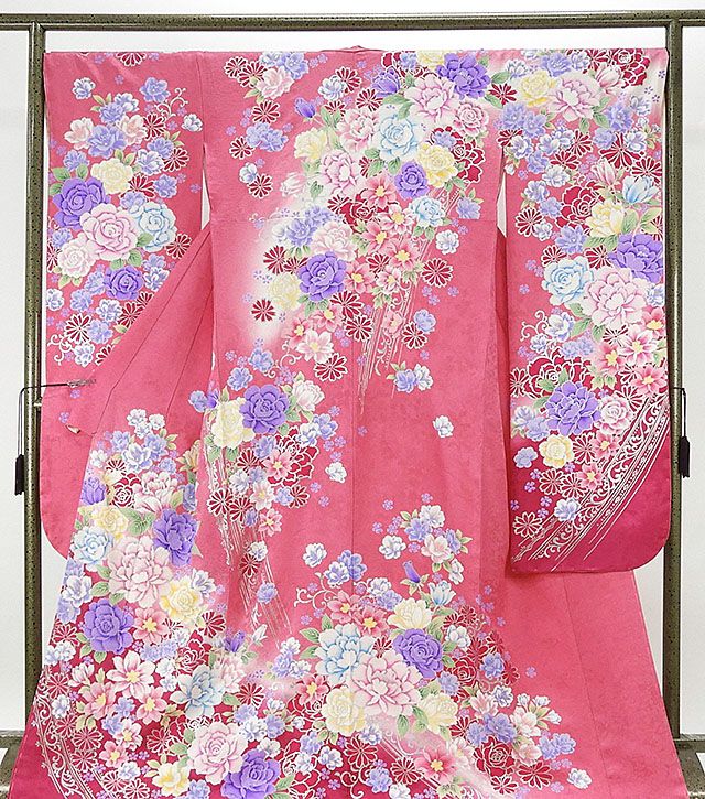 振袖 新品仕立済 正絹 薔薇椿桜模様 振袖 新品  仕立て上がり  着物の通販は