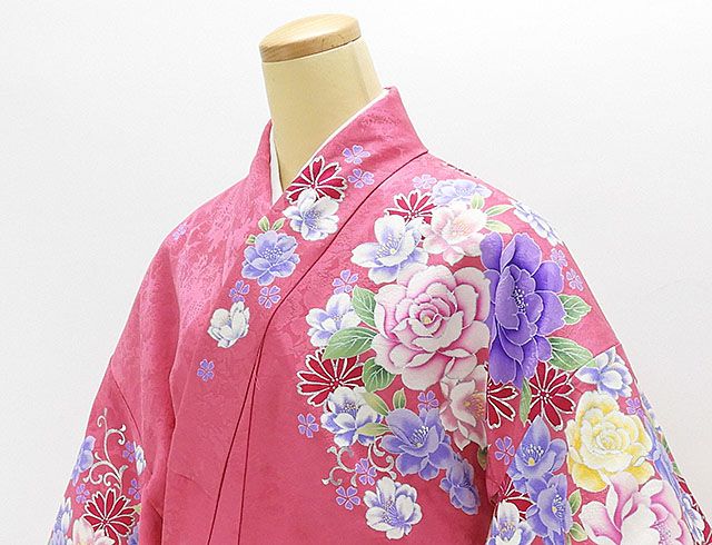 振袖 新品仕立済 正絹 薔薇牡丹桜模様 振袖 新品 仕立て上がり 着物