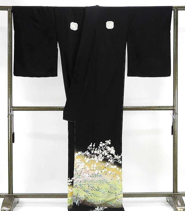 留袖 新品仕立付き 正絹 加賀友禅 寺西英樹作 黒留袖 新品 未仕立 フル 