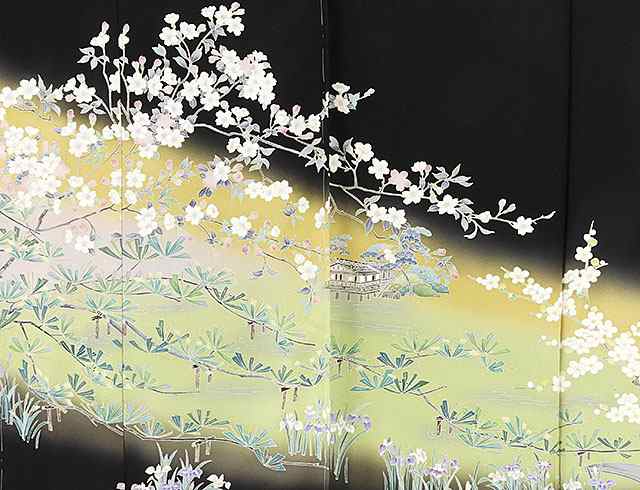 留袖 新品仕立付き 正絹 加賀友禅 寺西英樹作 黒留袖 新品 未仕立 フル 