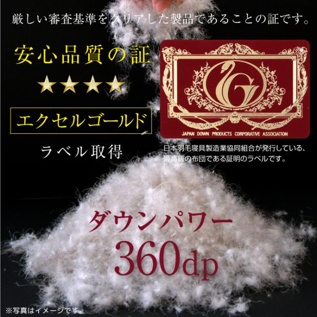 羽毛布団 セミダブル 日本製 ハンガリー産 ホワイトグース ダウン93％ 1.5kg エクセルゴールドラベル 二層キルト 綿100％ 国産 甲州 セミダブルロング 170×210cm 冬用 暖かい 掛け布団 掛布団 羽毛ふとん 羽毛掛け布団_6
