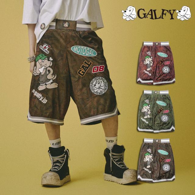 GALFY ガルフィー メッシュショーツ ハーフパンツ 犬柄 ワッペン 刺繍 イージーパンツ ウエスト紐入り ゆったりシルエット ストリート カジュアル サブカル メンズ レディース ユニセックス 162100 12,980円