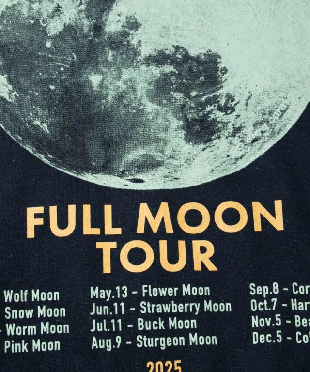 go slow caravan スウェット 裏起毛 ジップパーカー 満月 プリント eco