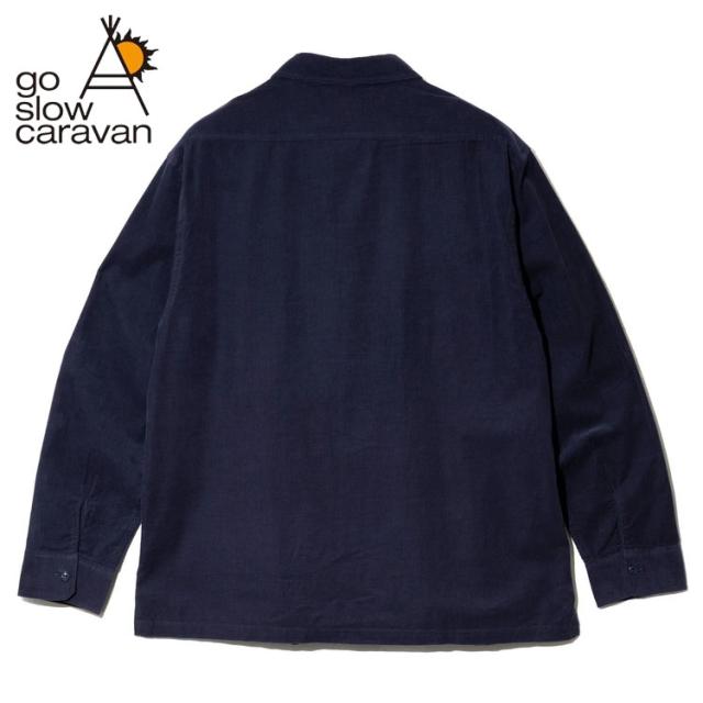 go slow caravan 長袖シャツ 神出鬼没 モンスター 前立て 刺繍 コーデュロイ 長袖 シャツ ユニセックス おしゃれ カジュアルシャツ アウトドア フェス 350223_4