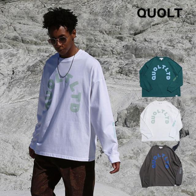 クオルト ビッグサイズ プリント 長袖 Tシャツ QUOLT Tシャツ カットソー クルーネック 袖リブ ロングスリーブ ユニセックス アウトドアの通販は