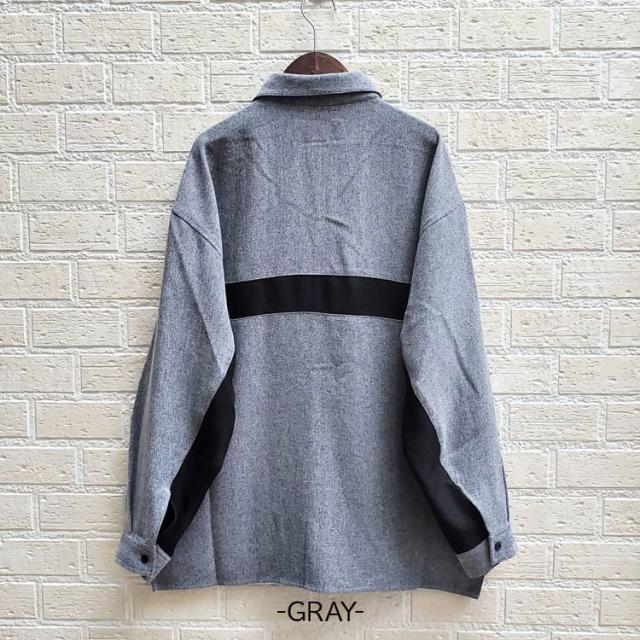 クオルト ツイード調 ヘリンボン生地 長袖シャツ 【TW-DUKE SHIRTS