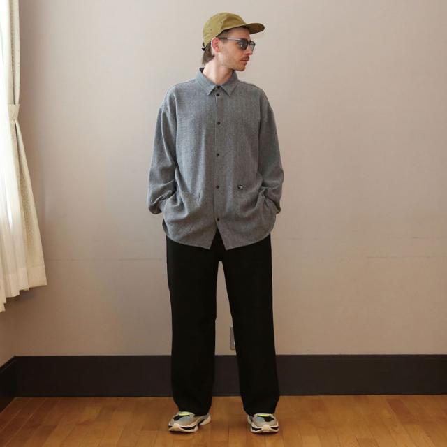 クオルト ツイード調 ヘリンボン生地 長袖シャツ 【TW-DUKE SHIRTS