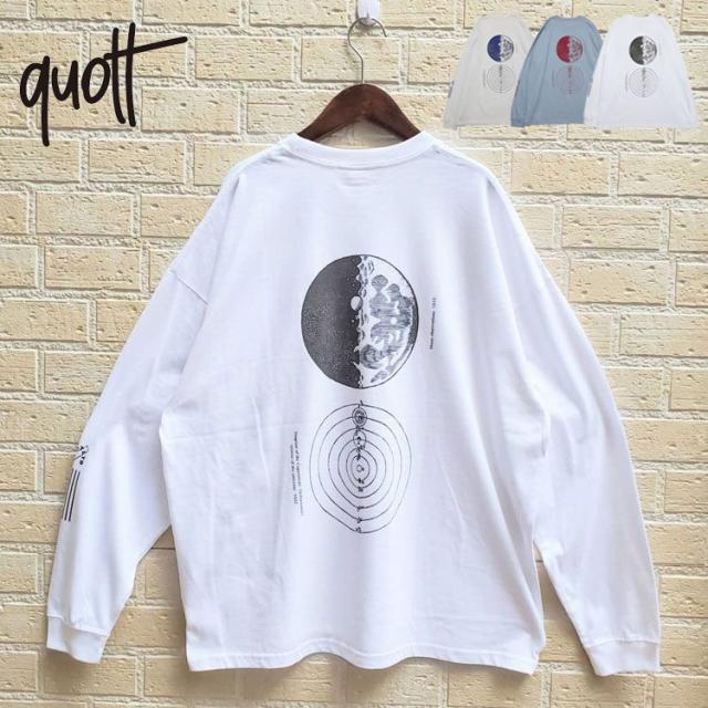 QUOLT 長袖Tシャツ クオルト ロンティー カットソー クルーネック ワイド 長袖 プリント Tシャツ ユニセックス 【GALILEO TEE】 キャンプ フェス プレゼントの通販は